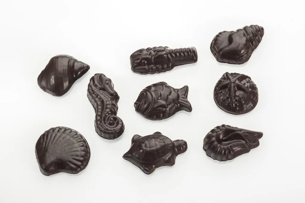 5 plaques à chocolat de pâques Fruits de mer
