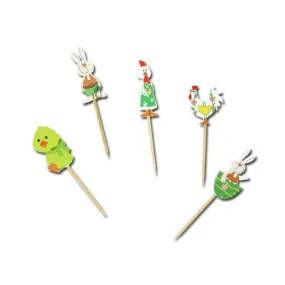 Décor Animaux de Pâques 2 sur pique (x10) 