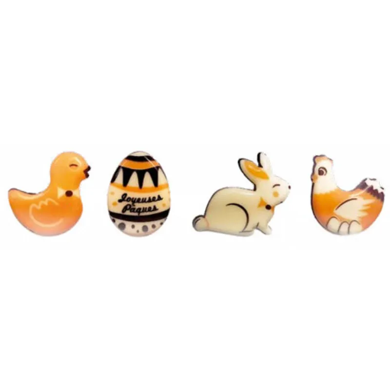 Kit décorations de Pâques en chocolat blanc 