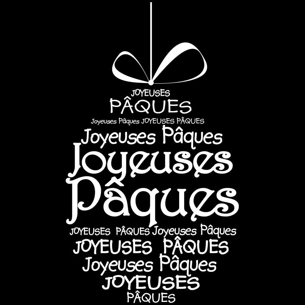 Sticker œuf joyeuses pâques blanc 40 x 70 cm